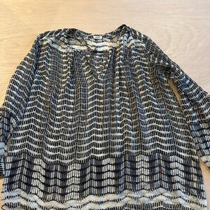 L'AGENCE Black & White Patterned Long Sleeve Tunic 4039